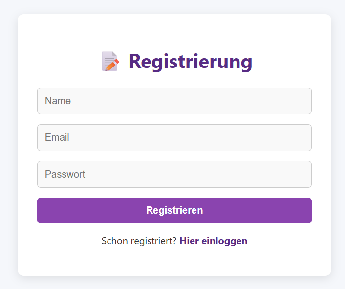 Registrierung