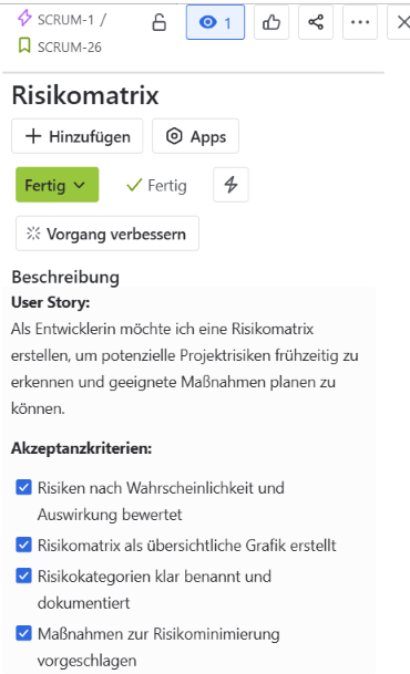 Risikomtrix-Jira
